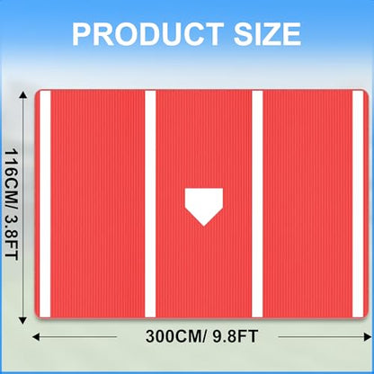 Baseball Hitting Mat, Batting Batting Mat for Hitting Batting Cage Softball Batter Stance Training Mat to Improve Batting Posture Baseball Mats Indoor/Outdoor - size: 10' x 3.8'