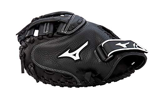 Mizuno Prospect Select Fastpitch Softball Glove Series | Full Grain Leather | Female Specific Patterns | Buttersoft Palm Liner - color: Black/White Catcher's Mitt
