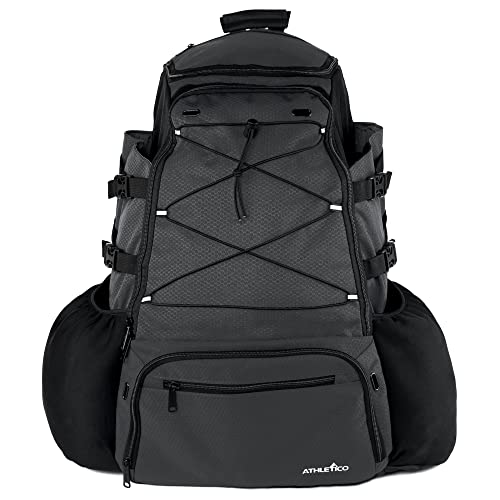 Athletico Dominator Baseball Bag - Softball Bat Bag with Shoes Compartment for Youth, Boys and Adult, Lightweight Baseball Bag with Fence Hook Hold TBall Bat, Batting Mitten, Helmet, Caps, Teeball Gear - color: Black
