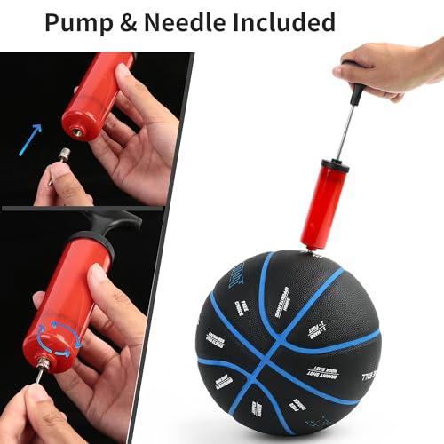 Spin-N-Shoot Basketball, Horse Game Ball with Gameplay Instructions, Indoor Outdoor Basketball for Women Boys and Girls, Official Size 6 (28.5''), Pump and Needle Included