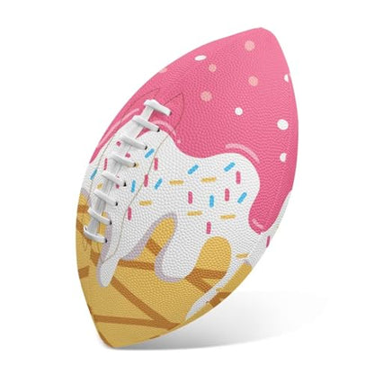 SYtrade Recreational Football Game Footballs PU Composite Leather Footballs for Training Indoor Outdoor - color: Pink Ice Cream