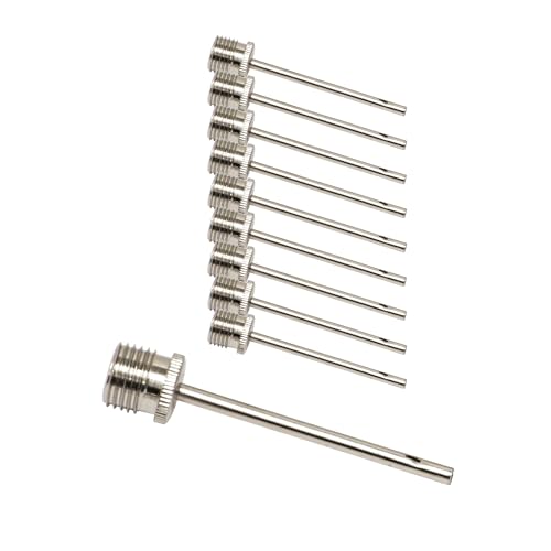 AGORA Ball Pump Inflation Needles - Pack of 10 - Stainless Steel Air Pump Needles with Dual Port for Increased Airflow