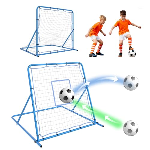 Garvee Soccer Baseball Rebounder Net 2-in-1 Soccer Goal and Bounce Back Net with 3 Adjustable Angles Soccer Training Equipment for Control Passing Practice Easy Setup Teens Adults