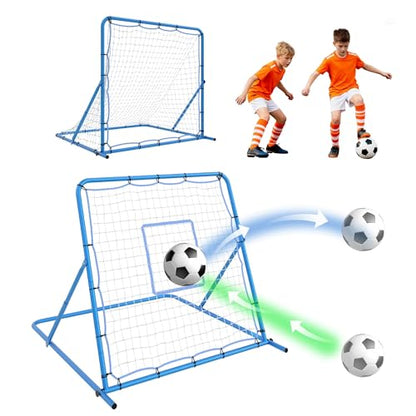 Garvee Soccer Baseball Rebounder Net 2-in-1 Soccer Goal and Bounce Back Net with 3 Adjustable Angles Soccer Training Equipment for Control Passing Practice Easy Setup Teens Adults