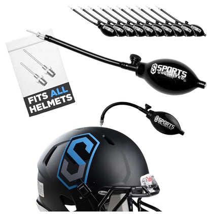 Sports Unlimited Universal Football Helmet Pump & Inflation Needle Kit, Air Pump for Inflatable Football Helmet - color: Black, 10 Pack