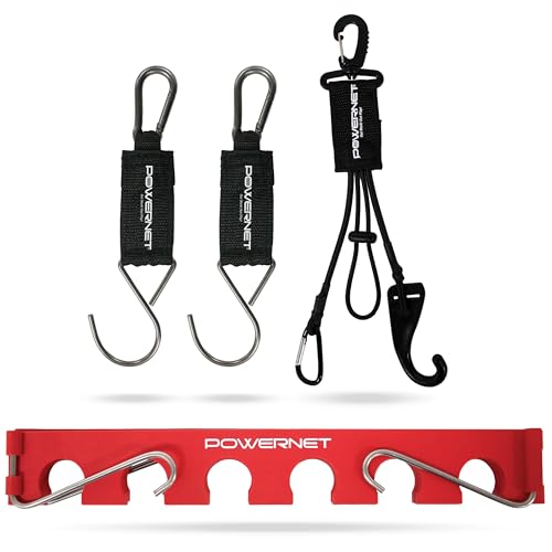 PowerNet Dugout Organizers, Softball & Baseball Bat Fence Rack, Multi-Clip Gear Hanger, Two Fence Hooks or Dugout Bundle, Baseball Coaching Accessories, Baseball Equipment Dugout Organizer with Hooks - style: Dugout Bundle
