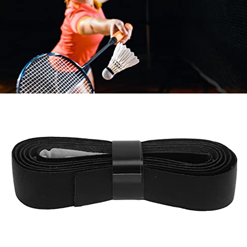 Agatige Leather Tennis Racket Grip Tape, Comfort Self Adhesive Tennis Grip Replacement Sweat Absorbing Racquet Overgrip Tape for Outdoor Playground Gym