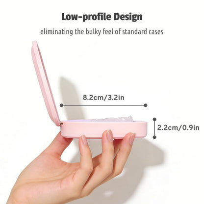 Slim Aligner Holder, Thin Retainer Case with Vent Holes, Portable Low-profile Night Guard Box (White Pink) - color: White Pink