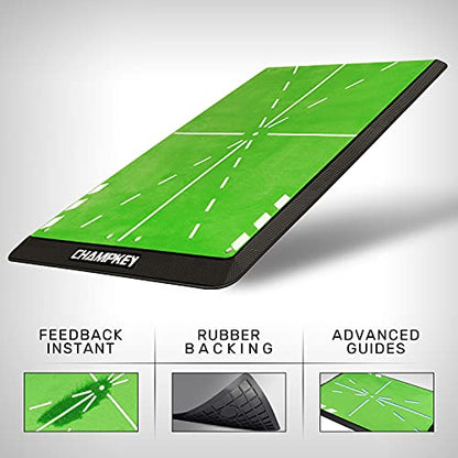 CHAMPKEY Heavy-Duty Golf Hitting Mat - Swing Path Feedback Golf Practice Mat - Ideal for Indoor and Outdoor Training - size: 13" x 17", style: Golf Mat