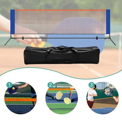 Generic Pickleball Net Portable Pickleball Net for Driveways Pickleball Net System with Metal Frame Includes Carrying Bag and Easy Assembly Made of Po - size: 4.2m