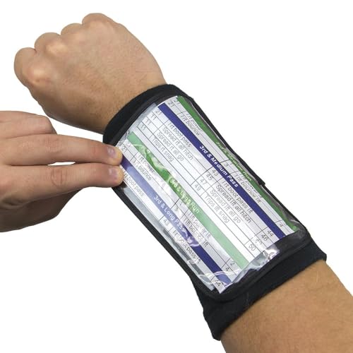Crown Sporting Goods Football Quarterback Triple Insert Playbook Wristband, Multi-Sport Play Holder