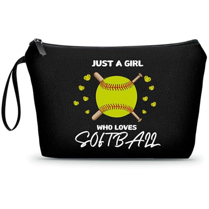 Softball Accessories for Girls Small Treat Makeup Bag Gifts From Sister Softball Birthday Sister Gifts for Girls Women Her Bff Bestie Best Friend Sister - color: softball 1H