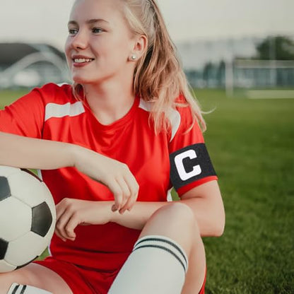 Toyvian Soccer Captain Armband, Adjustable Football Wristband with Anti-Slip Texture Lightweight Polyester Sports Player Band for Youth and Adult Team