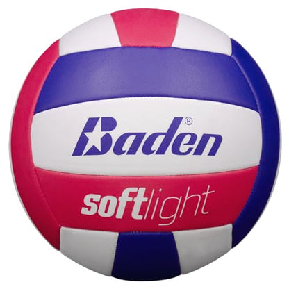 Baden | Softlight VXT1 | No Sting FlexFoam Cover | Youth Lightweight Training Volleyball | K-5 Youth Players | Official Size 5 + 20% Lighter | Official Ball of BYOP - color: Royal Blue/Hot Pink