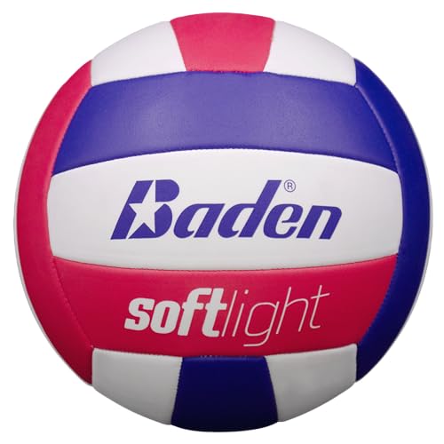 Baden | Softlight VXT1 | No Sting FlexFoam Cover | Youth Lightweight Training Volleyball | K-5 Youth Players | Official Size 5 + 20% Lighter | Official Ball of BYOP - color: Royal Blue/Hot Pink