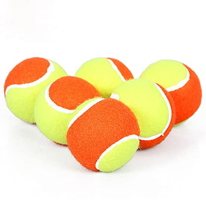 URBEST Tennis Ball 12 Packs Training Tennis Balls Practice Balls for Novice Player, Pet Dog Playing Balls with Mesh Carry Bag - color: Yellow-orange