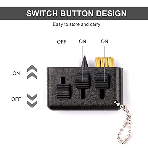 3 Pcs Golf Club Brush Pocket Golf Club Groove Cleaner 3 in1 Retractable Golf Sharpener Club Cleaner Tool Portable Small Golf Accessories - color: Black+blue+red