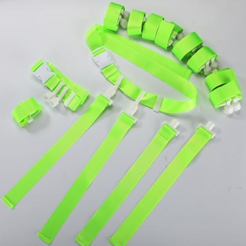 Peryiter 2/12/24/36 Player Flag Football Belt, Adjustable Football Belts and Flags for Kids Youth Adult Sport Team Training - color: Yellow,fluorescent Green