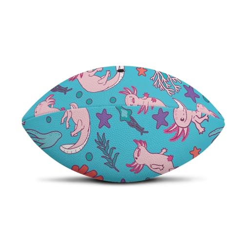 SYtrade Recreational Football Game Footballs PU Composite Leather Footballs for Training Indoor Outdoor - color: Axolotl Starfish Blue