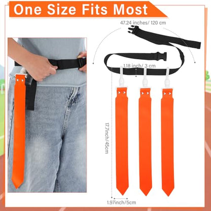 Junkin 6/8/10 Players Flag Football Sets Adjustable Football Belts and Flags for Youths Teens Kids Adults Players Sports Team