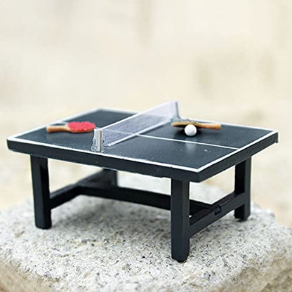 Acxico 1 Set 1:12 Mini Miniature Table Tennis Set Realistic Wooden Gift