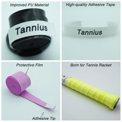 Tennis Racket Grip Tape, 6 Pack Tacky Tennis Grips, Absorbent and Enhanced Tennis Racquet Overgrip - color: Mixed Colors
