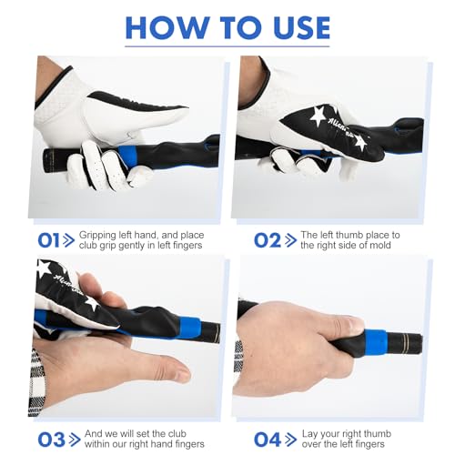 Golf Grip Trainer Golf Practice Tool, Easy To Carry to the Practice Area, Golf Swing Trainer Ensure the Right Grip Every Time, Golf Grip Training Aid, Golf Accessories Improve Your Swing Rhythm - color: Blue