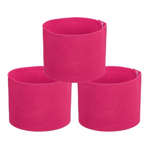 PATIKIL Soccer Captain Armband, Captain Arm Bands for Soccer Elastic Captain Arm Band Sports Captain Armbands - color: Rose Red