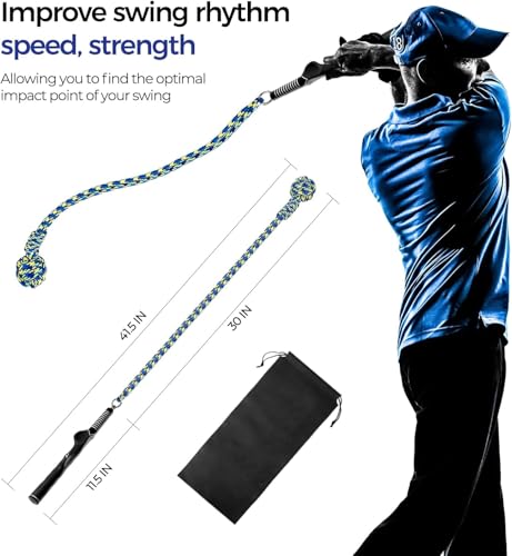 Golf Rope Swing Trainer, Professional Golf Training Aid and Posture Corrector, Improve Tempo Accuracy Practice Equipment for Beginners and Experienced Golfers