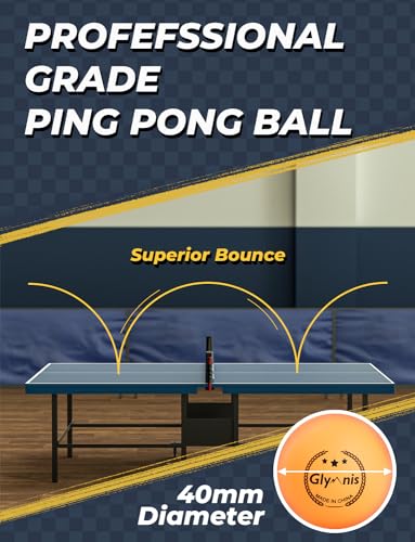 Glymnis Ping Pong Paddles Set, Ping Pong Balls with Retractable Net,Table Tennis Rackets with Carry Bag, Indoor/Outdoor Table Tennis Game Accessories