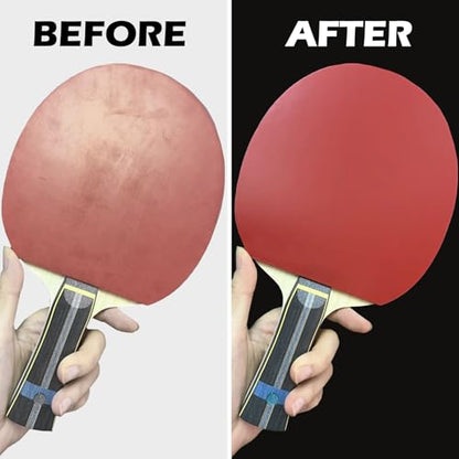 200ml Table Tennis Paddle Cleaner Spray, Restores Tackiness, Removes Dust, and Extends Rubber Life, Includes Sponge