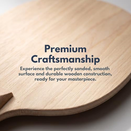 ARTIBETTER 4 Unpainted Wooden Ping Pong Paddles Set - DIY Blank Table Tennis Rackets for Custom Painting - Smooth Surface Craft Projects (10. 02 X 5. 89 Inches)