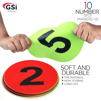 GSi Spot Markers – Non-Slip Non-Toxic Poly Spots – Floor Markers for PE, Sports & Classroom Activities - size: 6.⁠ ⁠Number