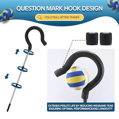 Volleyball Spike Trainer with Adjustable Height & Real Ball Feel - Hitting Training Equipment for Spiking,Jumping, and Serving Practice -Lightweight,Non-Slip Design/Durable- Perfect for Beginners/Pros