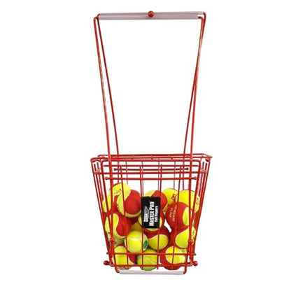 Oncourt Offcourt Tennis Masterpro Ball Basket – Easiest Way to Hold Tennis Balls/Height Adjustable/No Tool Assembly/Holds 50-Balls