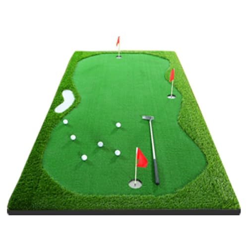 Golf Putting Green Mat, Golf Training Professional Training Aid, Large Artificial Grass Turf Green with Putter for Indoor Outdoor(1.5x3m) - size: 1.5x3m
