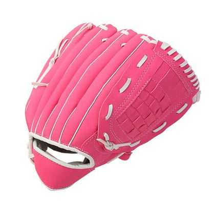 10.5/11.5/12.5 Inch Synthetic Leather Baseball Mitt - Left Hand Deep Pocket Design for Infield Practice, Beginner Softball Glove - color: Red, size: Medium