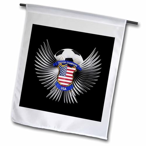 3dRose USA soccer ball with crest team football America American United States 18 x 27 inch Garden Flag