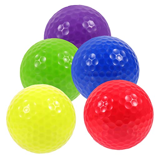 5pcs Golf Ball Professional Training Ball Replaceable Golfing Ball Colored Ball Outdoor Training Ball Professional Double-Layer Ball Daily Use Practicing Ball Synthetic Rubber