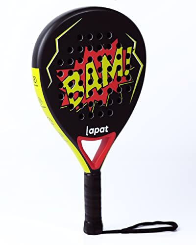 LAPAT Padel Racket with Cover Bag - Carbon Surface with EVA Memory Foam- Paddle Tennis Racquets Lightweight - POP Tennis - color: Comic Kids