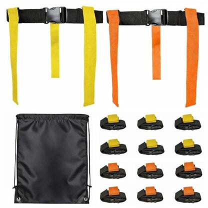 HE Adult Flag Football Belts 40″ Adjustable, Extra-Wide 2″ Heavy-Duty Polypro – American Made Lifetime Waranty Several Colors - color: Yellow/Orange