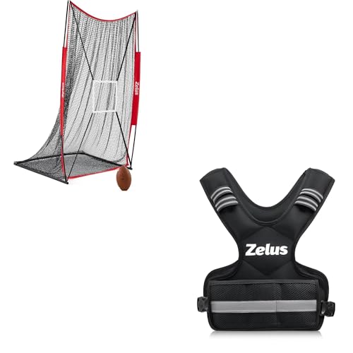 ZELUS Football Kicking Net and Adjustable Weighted Vest Bundle