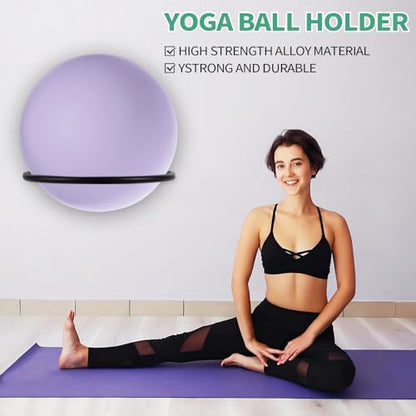 Large Stability Ball Storage Rack Exercise Dall Wall Holder Yoga Studio Gym Exercise Ball and Equipment Organizer（2 pcs）