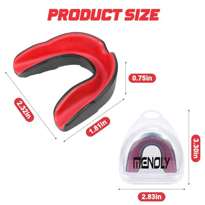 MENOLY Youth Mouth Guard - 5 Packs Football Mouth Guard, BPA Free Mouth Guard with Portable Case, Mouth Guard Sports for Boxing, Basketball, Lacrosse, MMA, Hockey, Wrestling, Soccer - size: Medium (8-14 Year old)