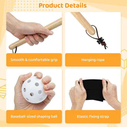Glove Break-In, Baseball Hammer Leather Includes Mallet Baseball, & Mitt Performance Full-Piece Wooden Sturdy Solid Hardwood For Conditioning Ball Strap, Strap Wrap Elastic Kit Essential