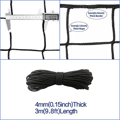 Soccer Backstop Net, High Impact Barrier Net, Nylon Practice Sports Netting 10x20ft/10x30ft/10x40ft (Installation Rope Included) - size: 15x20ft