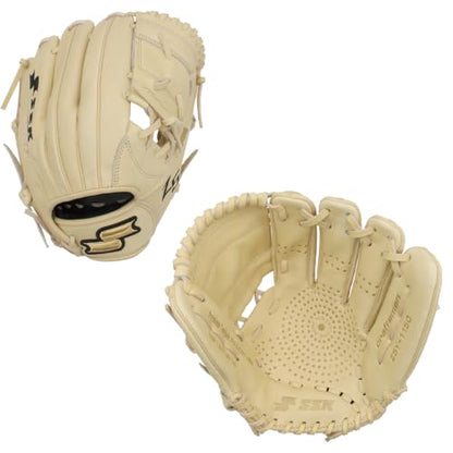 SSK Z5 Craftsman Youth Baseball Glove – 10.5” – 11” – 11.25” – 11.5” Right & Left Hand Throw - color: Camel - One-Piece Web, size: 11.5" - Right Hand Throw