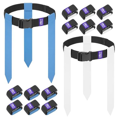 Flag Football Belts, 14 Player Flag Football Set with 42 Flags for Adults Youth Kids, Sports Training Competition - color: Blue & White, 14 Player, 42 Flags