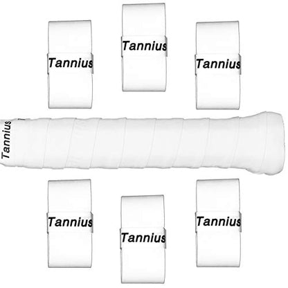 Tennis Racket Grip Tape, (6 or 9 Pack) Dry Feel Tennis Grips, Absorbent and Enhanced Tennis Racquet Overgrip - color: 6-Pack White