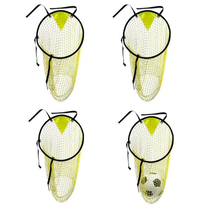 4 Pcs Yellow Soccer Goal Targets Portable Shooting Training Nets, Top Bins Precision Practice Aids for Football Goal Shooting Drills, Easy to Attach and Store for Backyard, Field, Home Use